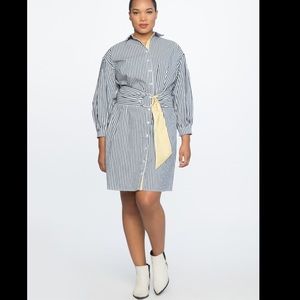 Eloquii Belted Shirtdress with Contrast Stripe 14